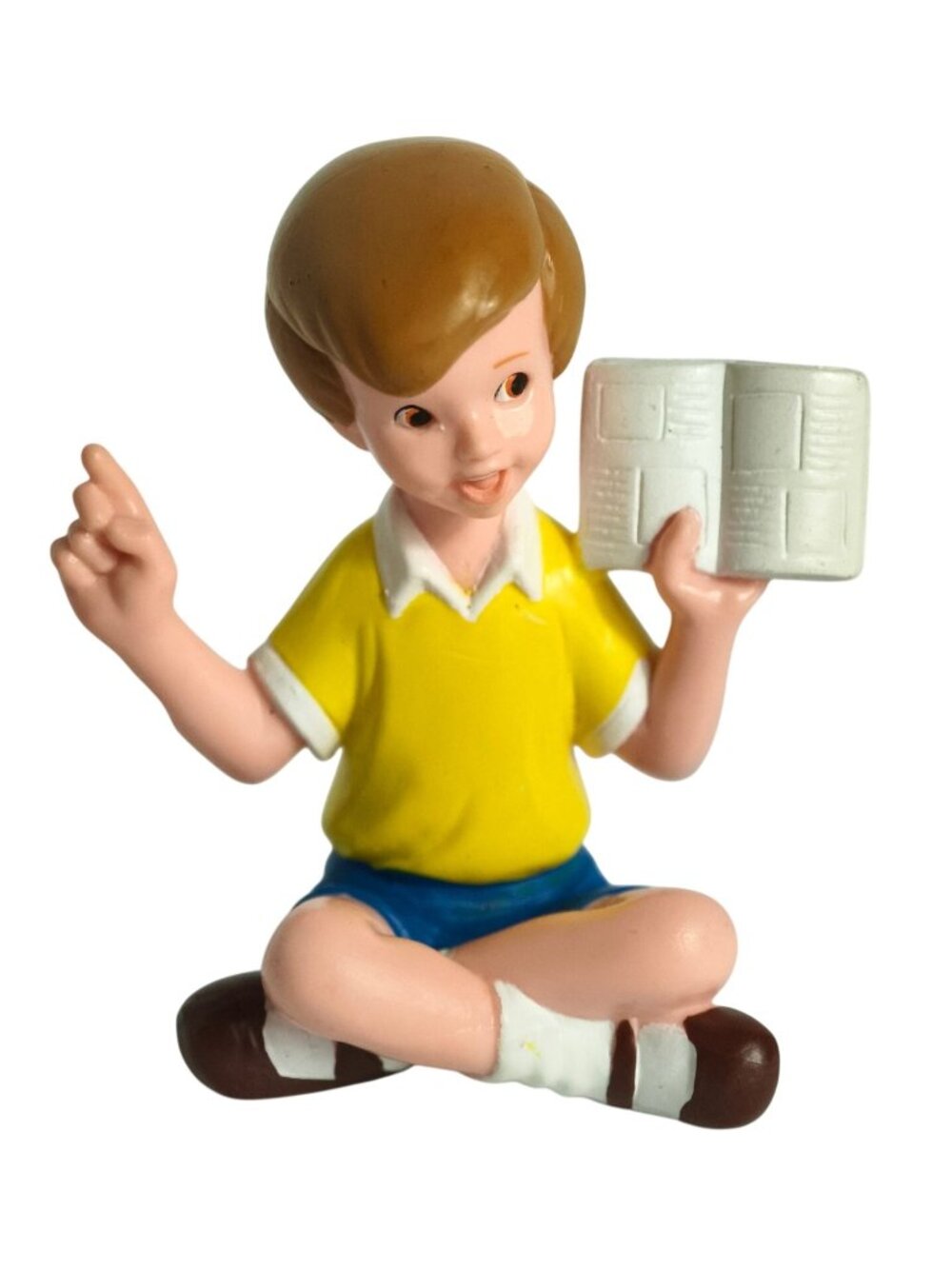 Vtg Disney Christopher Robin Winnie the Poo 3" Figure Collectible Reading Book